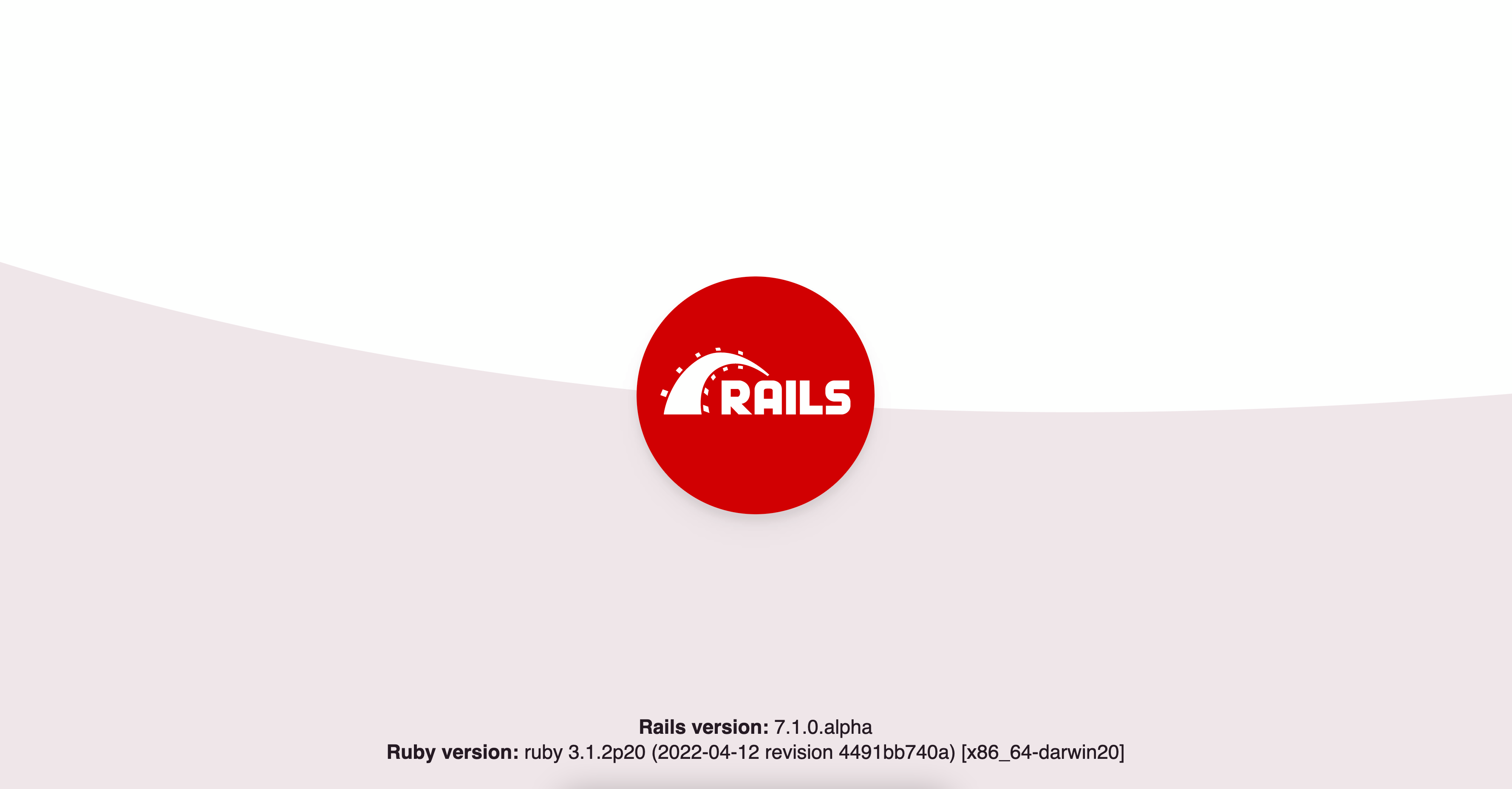 Rails startup page screenshot